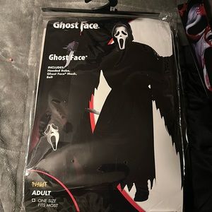 Ghost Face Halloween Costume with fake knife Adult one size